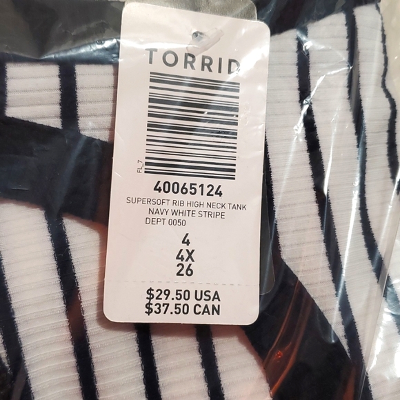 ❤️NWT VINTAGE TORRID STRIPE TANK TOP SUPER SOFT SCOOP NECK SLEEVELESS PLUS SIZE - Picture 6 of 10